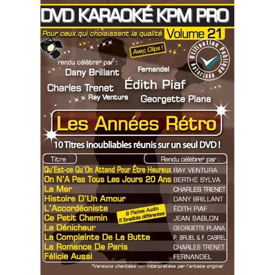 DVD Karaoké KPM Pro Vol. 21 Les Années Rétro - Cdiscount DVD