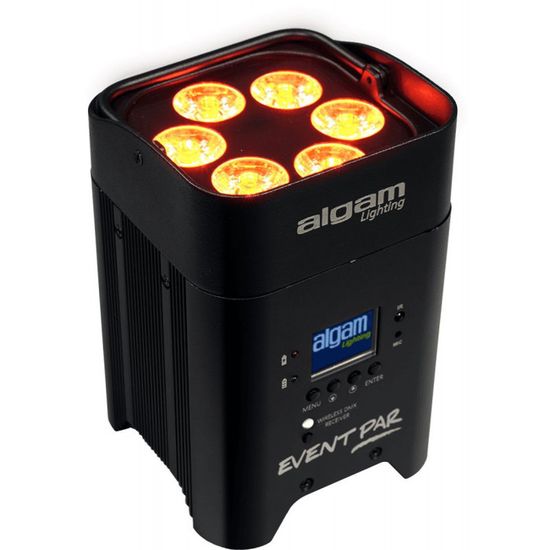 Par LED 12x18W Batterie DMX Sans Fil IP65 – Moka Noir – Neuf
