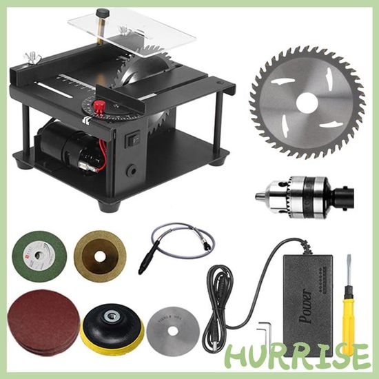 SALUTUYA Mini Scie sur Table Multifonctionnelle Meuleuse Machine de Polissage 1800W EU Plug 220V
