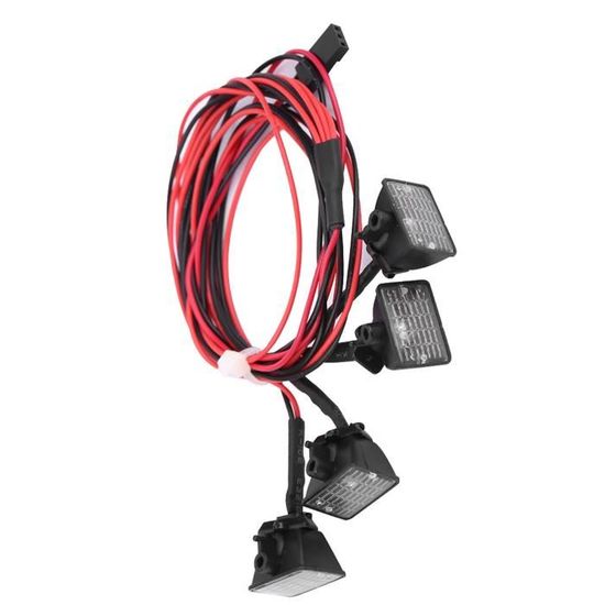 Zerone galerie de toit RC Porte-bagages de toit avec lumières LED rondes pour voiture Axial