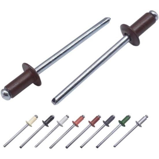 Lot De 100 Rivets Aveugles Peints 4,0 X 10 Mm, Tête Bombée, Din 7337 ...