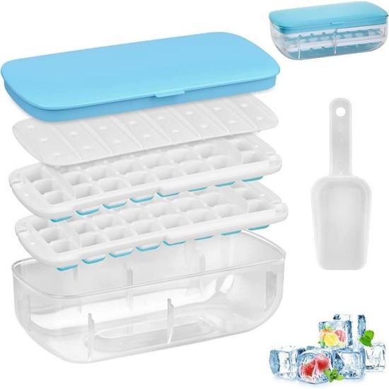 Bac à Glaçons En Silicone Avec Couvercle, 2 Pièces, Sans BPA