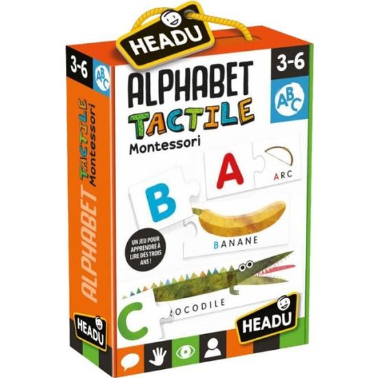 Jeu éducatif - ALPHABET TACTILE MONTESSORI - Apprendre l'alphabet et distinguer les mots courts des plus longs