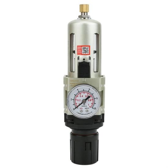 Régulateur-filtre De Pression D’air – GFR200-08, Avec Manomètre, Alliage Aluminium, Autobloquant