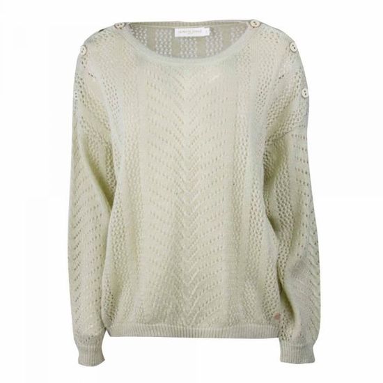 Pull Roxy Femme Gris Maille Ajourée - Taille M (36/38), Manches Courtes, Occasion Très Bon état