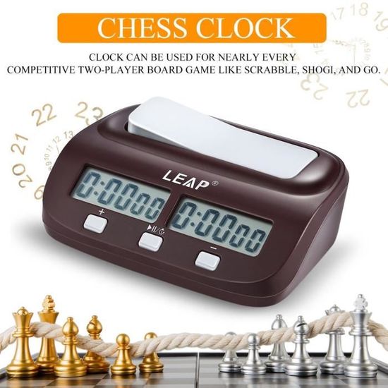 LEAP Minuteur d'échecs homologué Fide Minuteur d'échecs numérique Professionnel pour jeux de société (Magasin officiel) Bleu LEAP Minuteur d'échecs homologué Fide Minuteur d'échecs numérique Professionnel pour jeux de société (Magasin officiel) Bleu