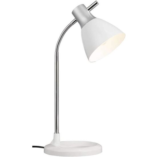 BRILLIANT Lampada Da Tavolo PLOW In Stile Farmhouse - Bianco/Legno Chiaro, Con Interruttore A Cavo E Testa Orientabile, Per Lampadine E27 - 2