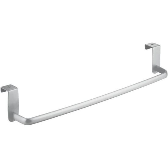 IDesign Axis – Accroche-Torchon Porte Sans Perçage, Barre Porte-Serviettes Métal Argenté Pour Cuisine & Salle De Bain