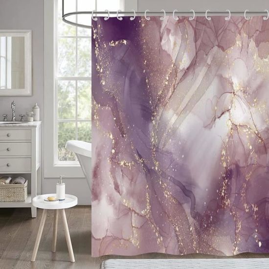 Umpoo Rideau de douche bohème coloré pour salle de bain - Motif floral orange mignon - Rideau de douche avec crochets - Tissu polyester imperméable moderne - Décoration artistique - 36x72 pouces