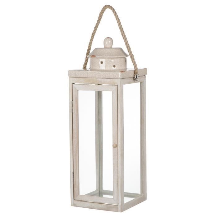 Lifestyle /& More Lanterne Moderne Porte-Bougie en c/éramique Argent 11x10 cm