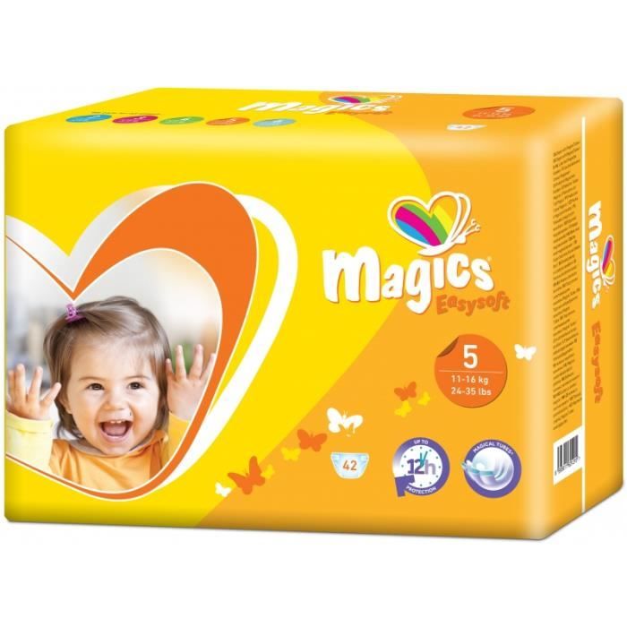Couches bébé T5 (11-16kg) - carton de 252pcs - Magics aille 5