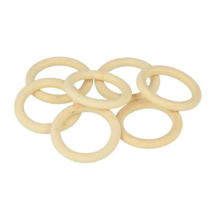 Anneau bois 29,5x4,3mm 7 pièces - Artémio Marron