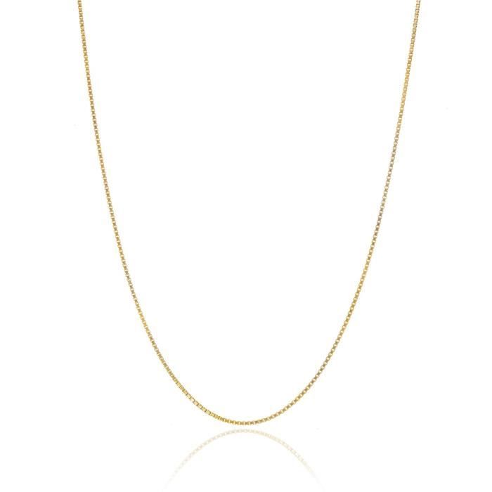 Chaine De Cou Vendue Seule V231X Women's 18k Gold Over Sterling Silver .8mm Thin Italian Box Chain Necklace 14- - 40-