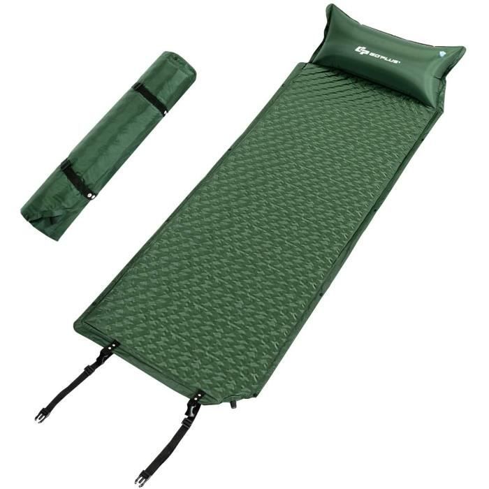 Matelas de Camping Gonflable Résistant à l’Usure et Imperméable,Haute Résilience avec Oreiller pour Campin,Plage,Randonnée