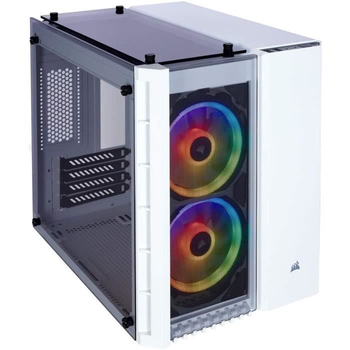 Corsair iCUE 465X RGB Boîtier gaming Moyen-Tour ATX en Verre Trempé (Panneaux Avant et latéral en Verre Trempé, Trois ventilateurs L