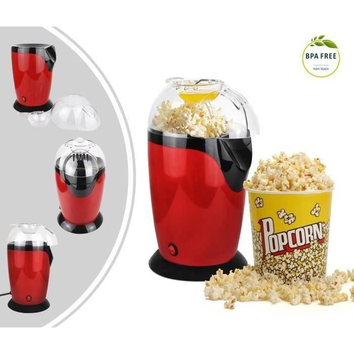 Appareil à Popcorn Eléctrique, Machine à Popcorn Maison, Rouge, Dimensions: 30,5 x 17 x 16,3 cm