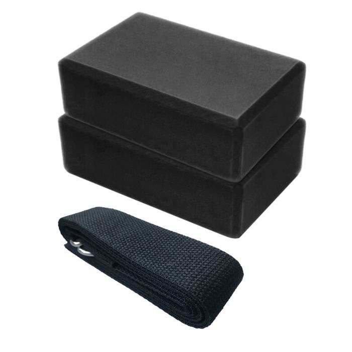 Lot de 2 blocs de yoga et ensemble de sangles de yoga avec anneau en D Brique de yoga en mousse EVA haute densité @2897