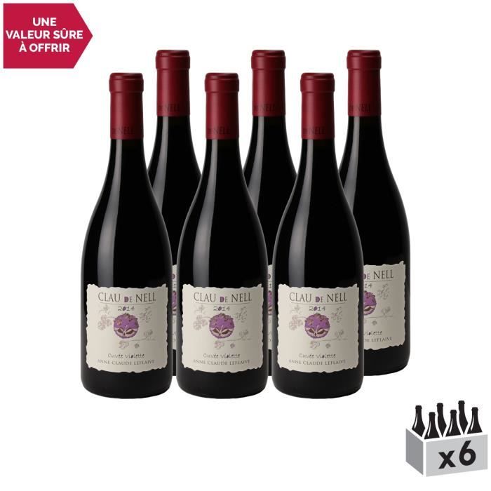 Clau de Nell Cuvée Violette Rouge 2014 - Lot de 6x75cl - Appellation AOC Anjou - Vin Rouge du Val de Loire - Cépage Cabernet Franc