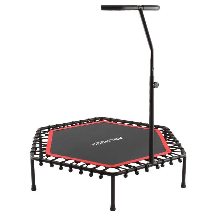 Trampoline fitness Bungee-Corde-Système avec guidon réglable 113 x 128 x 26cm -Rouge