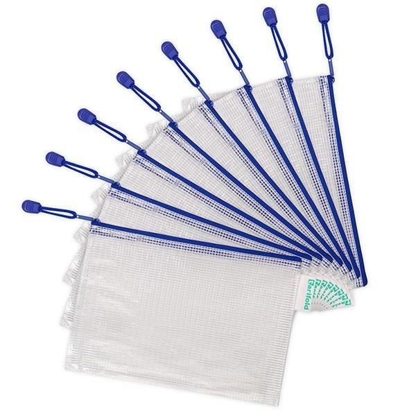 8 Pochettes Renforcées A5 à Zip - BLEU – TARIFOLD