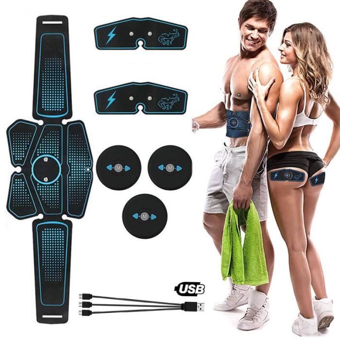 Stimulateur musculaire corps minceur masseur abdominaux EMS formateur vibrant ceinture Machine électrostim - ZOAMFWZDA10261