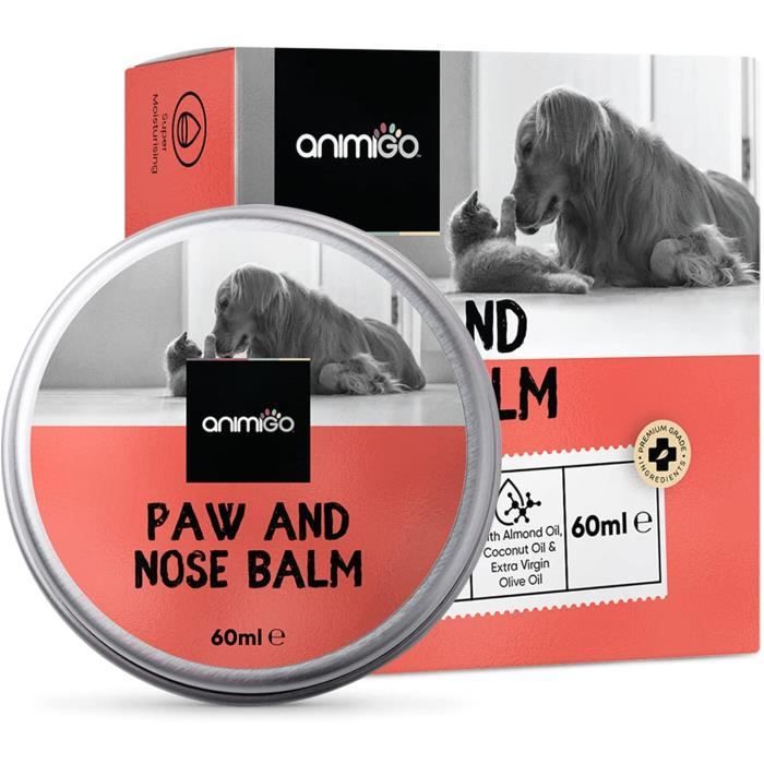 BAUME pour Pattes ET Nez - Chien et chat - Naturel à l'huile d'olive - Apaisant Peau Sensible - creme hydratante - 60ml