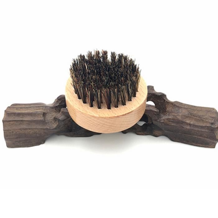 1 pièce brosse à barbe poils de sanglier moustache peigne en bois naturel fait à la main Kit de toilettage hommes barbe moustache