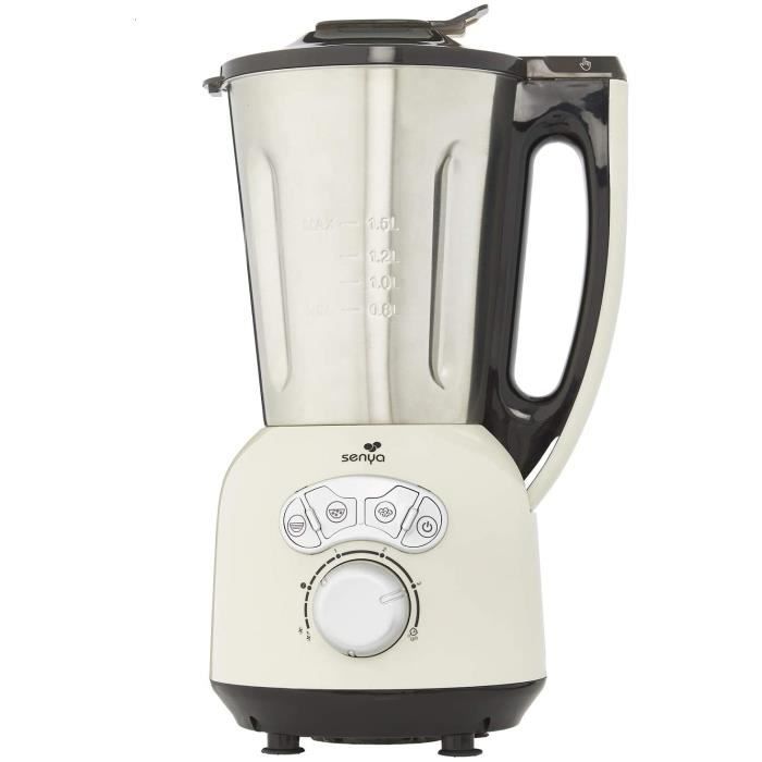 ROBOT MULTIFONCTIONS-ROBOT MENAGER - ROBOT DE CUISINE Senya Blender Crème Chauffant INOX Cook & Ice V3, Mixeur Soupe Ve188