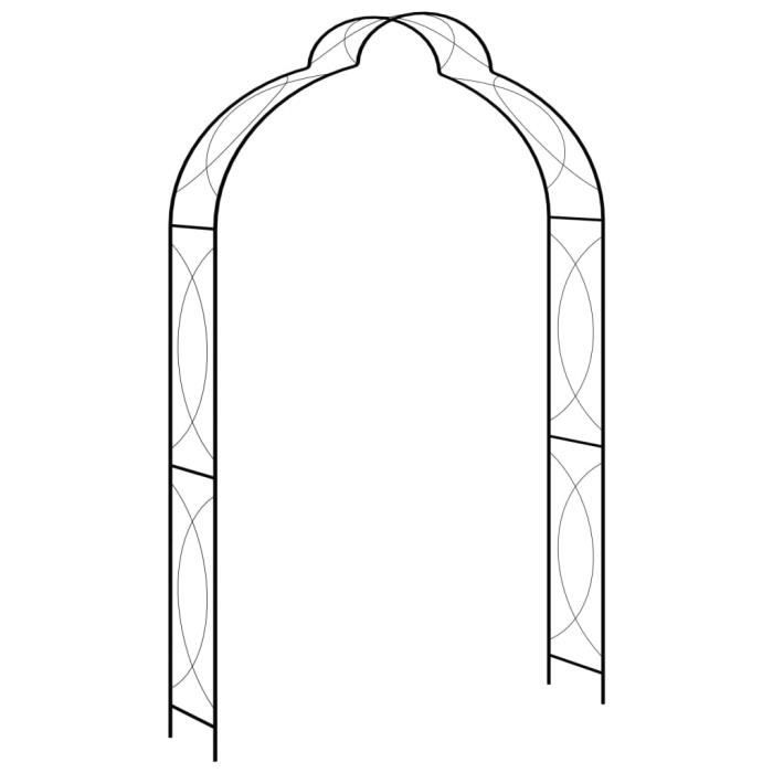 ⛺3489Super Magnifique Voûte de jardin pour Plantes Grimpantes et Rosiers Décor - Arceau de jardin Pergola à appentis - Noir 150x34x2