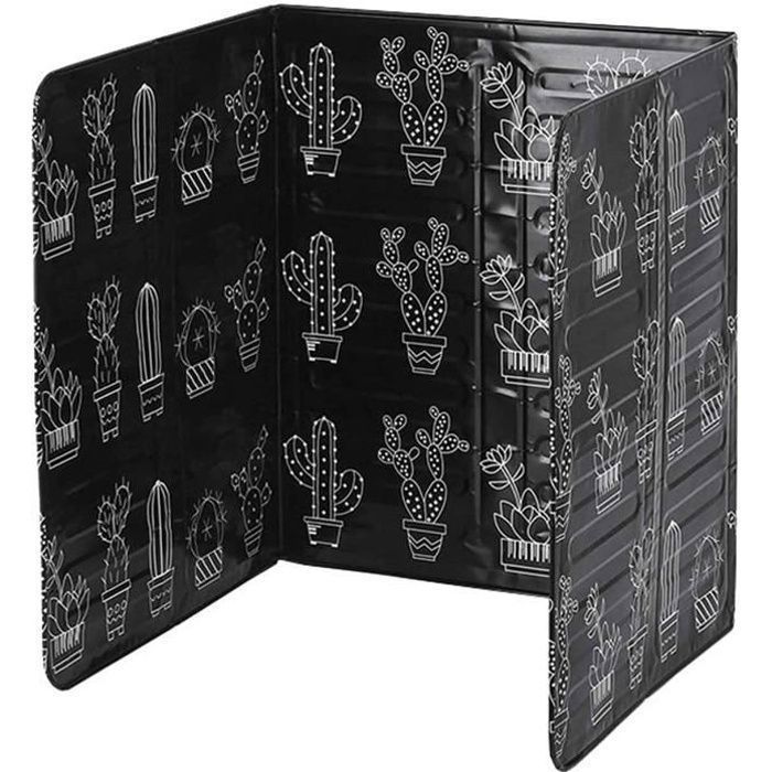 Noir Plaque Anti-Projections de Cuisson, Protection Anti-éclaboussures pour Cuisine Plaque de Protection Pliable en Aluminium pour c
