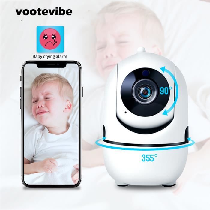 Babyphone vidéo sans fil 720P, Bébé Moniteur caméra, Vision nocturne, wi-fi, sécurité à domicile pour bébé/nounou, Audio 2d