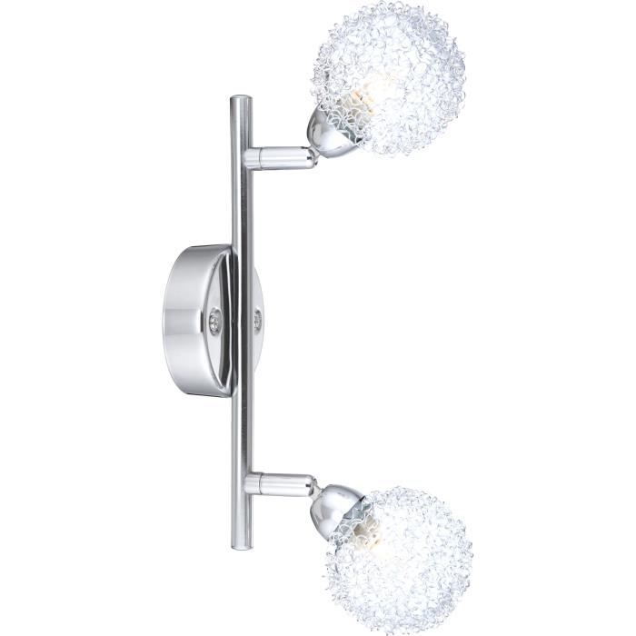 GLOBO LIGHTING Spot - Verre et aluminium tressé - Chrome