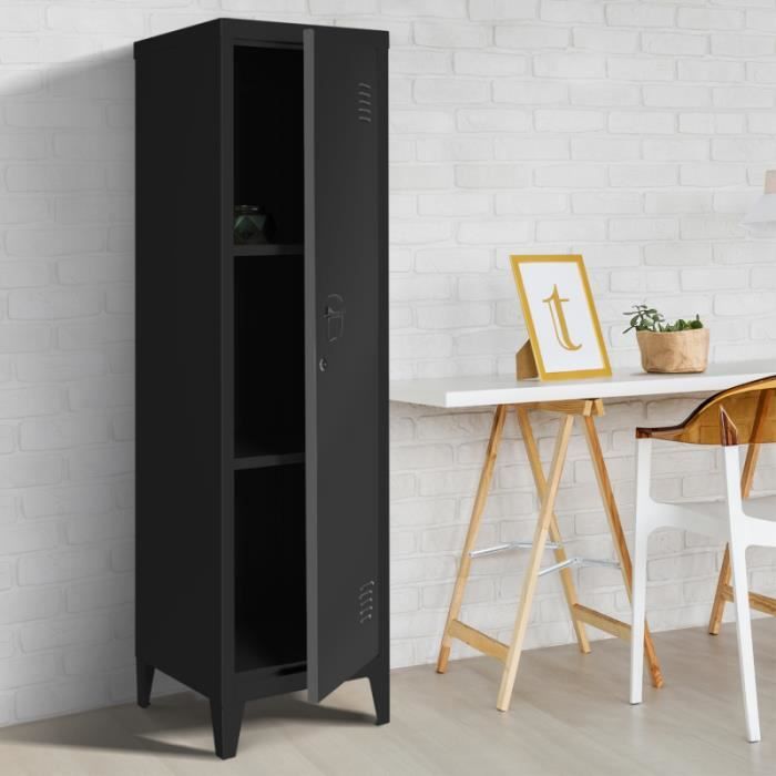 Armoire vestiaire Estel en métal noire