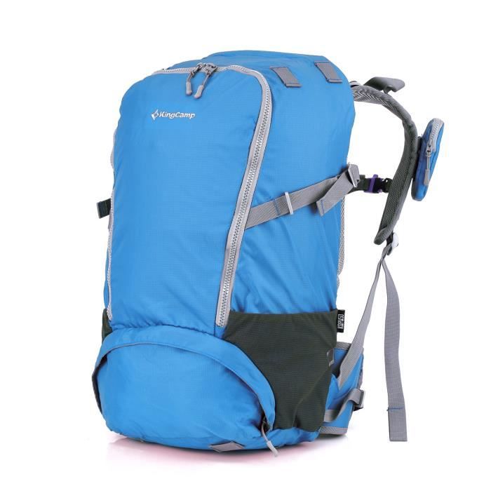 KING CAMP Sac à dos de randonnée Andros 60 - 60 litres - En nylon PU - Bleu