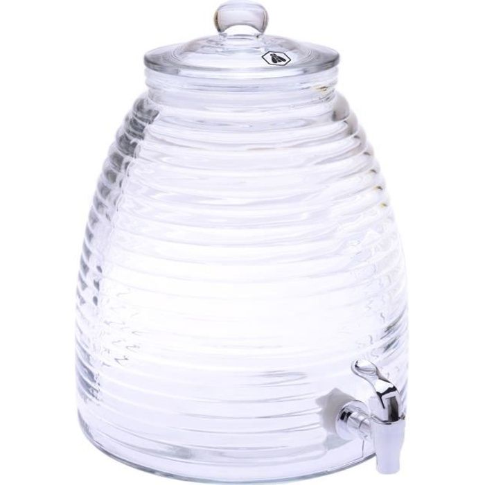 Fontaine à boissons en verre avec bec verseur - Contenance 10L