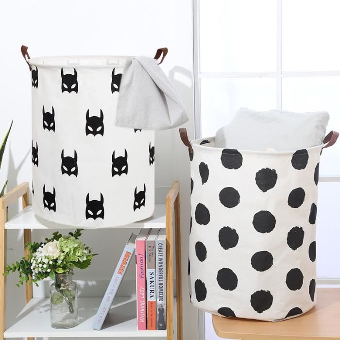 Lot de 2 Paniers à Linge Pliable Rangement en Tissu Corbeille à Linge pour Organiser Chambre d'enfants Jouets Vêtement 40*40*50cm