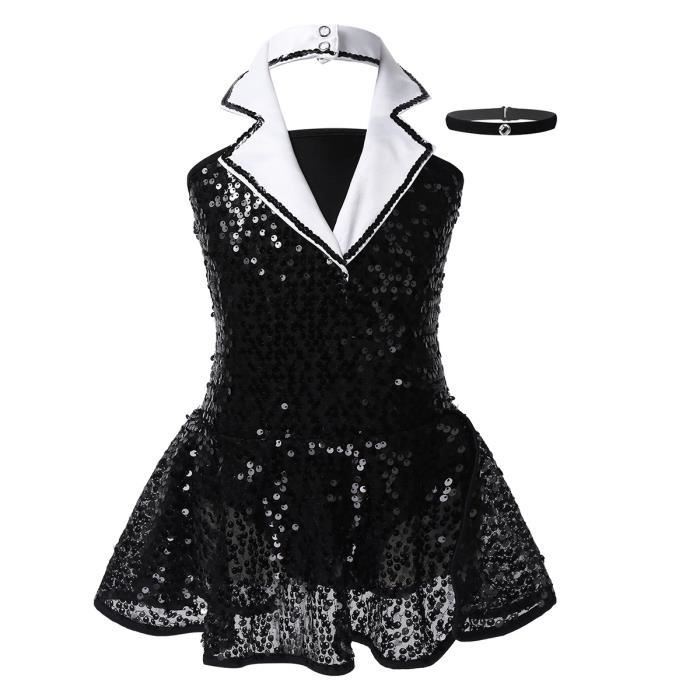 Robe De Danse Pailletée Femme | Justaucorps Jazz Latine Avec Franges | Costume Spectacle Gymnastique S-XXL