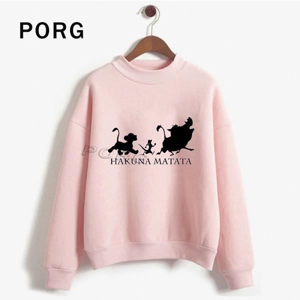 pull à capuche,HAKUNA MATATA Ullzang Lion Simba sweat femmes gothique sweats à capuche Harajuku Kawaii Streetwear sweat à capuche p