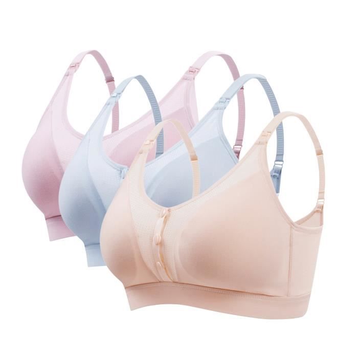 SOUTIEN-GORGE d'allaitement de maternité de couleur unie pour femmes enceintes 3PCS