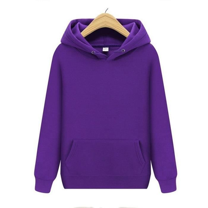 Sweat,Sweat à capuche mode femmes produits de noël couleurs solides sweats à capuche taille S XXXL - Type Violet