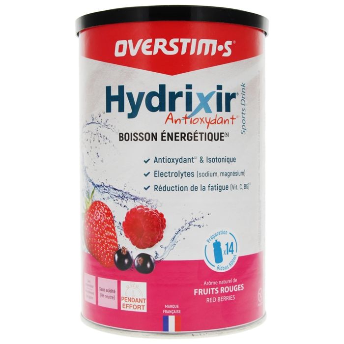 OVERSTIMS - Hydrixir Antioxydant - Hydratation & maintien des performances - Fruits rouges - Boîte 600g