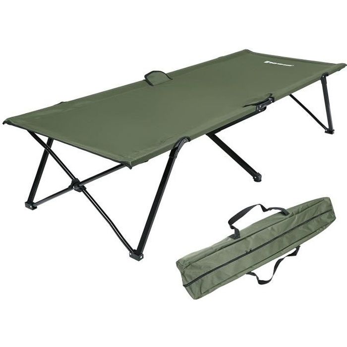 SONGMICS Lit de Camp Pliable lit Pliant de Voyage Charge Max 260kg 206 x 75 x 45 cm GCB25J