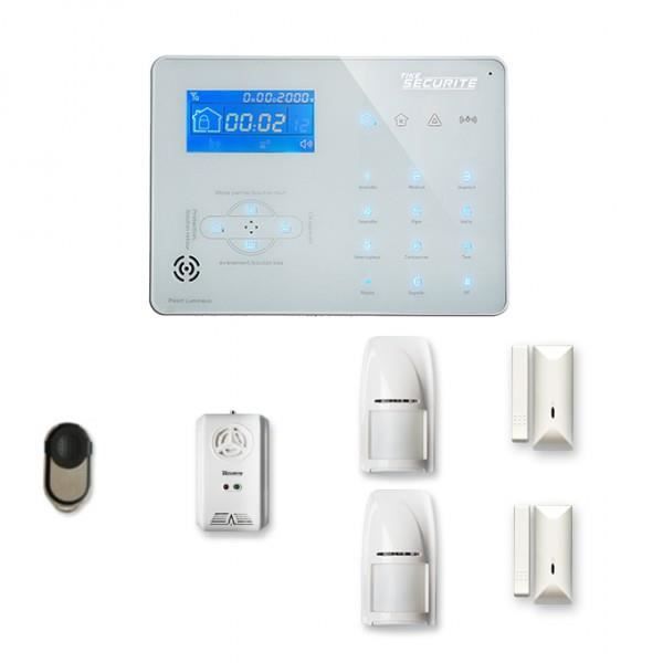 Alarme maison sans fil ICE-B 1 à 2 pièces mouvement + intrusion + détecteur gaz - Compatible Box internet et GSM