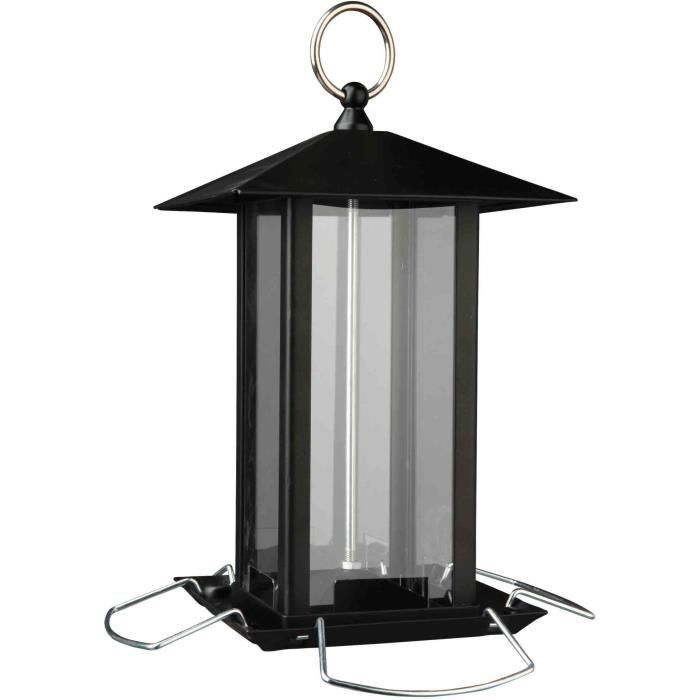 TRIXIE Distributeur de nourriture en métal - 1 000 ml - 20 cm - Noir - Pour oiseaux