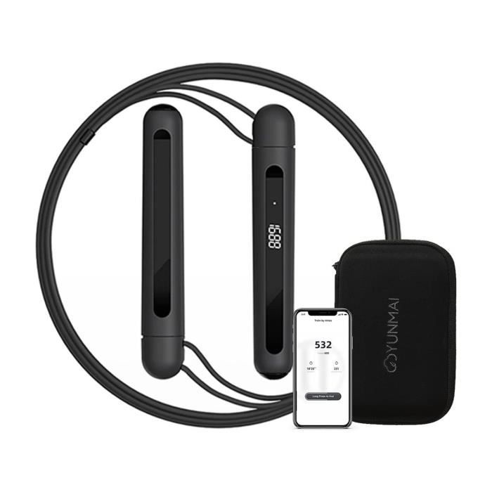 Yunmai - Corde à Sauter Fitness Intelligent Comptage de Calories Longueur Réglable Chargeur USB Portable - Noir