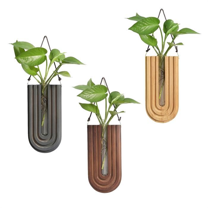 Lot De 2 Pots De Fleurs Muraux En Bois Wlicon - Style Ferme - Pour Plantes Grasses Et Fleurs Séchées