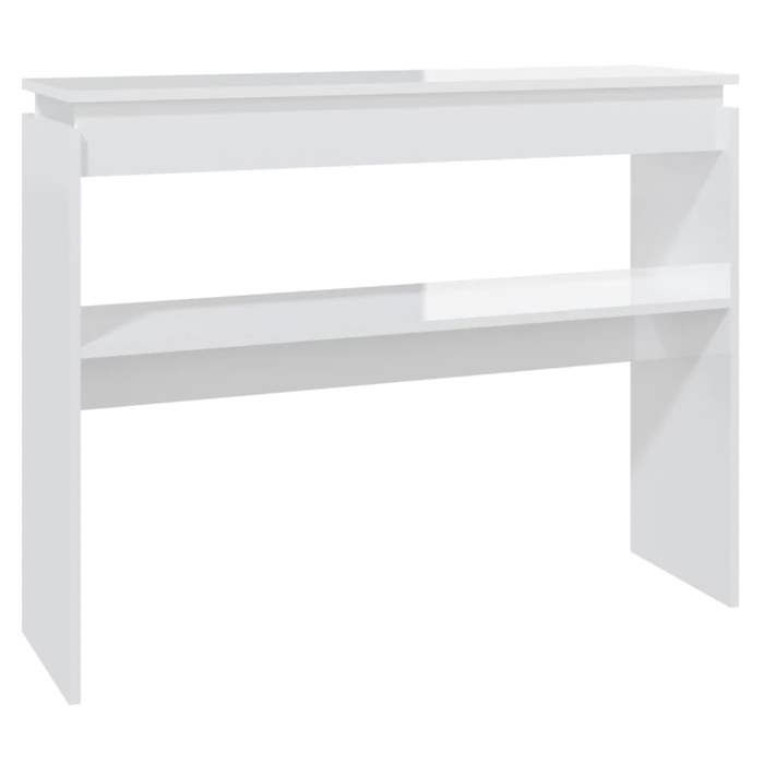 Table console - UMR - blanc brillant 102x30x80 cm - bois dingénierie LL100133