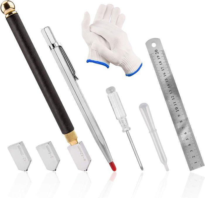Coupe-Verre Professionnel Avec Tête Remplaçable 2-20mm - Kit Complet Stylo Coupe Verre Et Carrelage