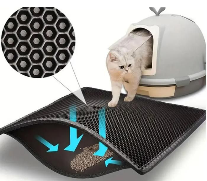 Meilleurs prix pour Litière imperméable pour chat, double couche, piégeage, produits et accessoires pour animaux de compagnie XS-30x30cm Noir