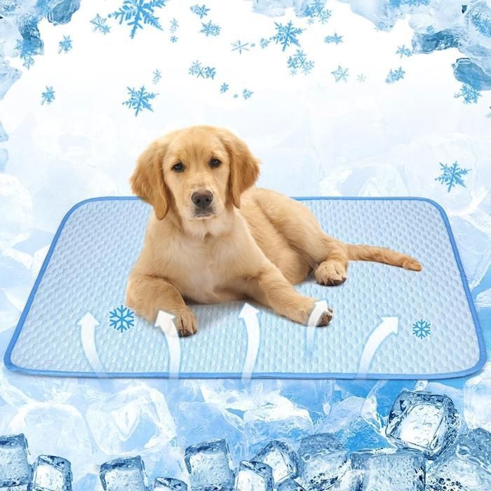 50*40cm Tapis respirant et rafraîchissant pour chiens et chats – Sans électricité lavable en machine avec dessous antidérapant